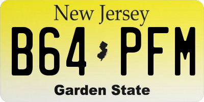 NJ license plate B64PFM