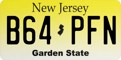 NJ license plate B64PFN