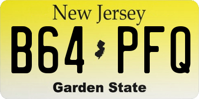NJ license plate B64PFQ