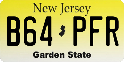 NJ license plate B64PFR