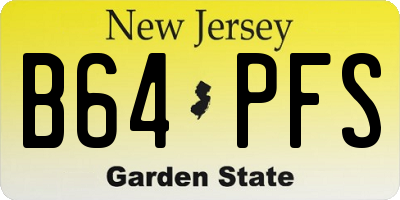 NJ license plate B64PFS