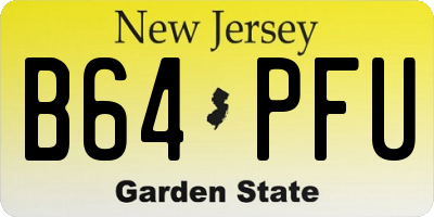 NJ license plate B64PFU