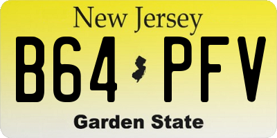 NJ license plate B64PFV