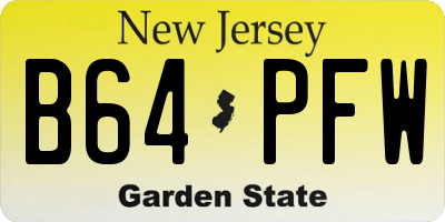 NJ license plate B64PFW