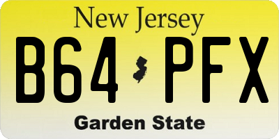 NJ license plate B64PFX