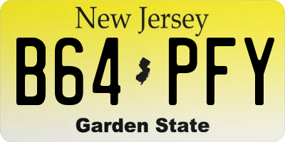 NJ license plate B64PFY
