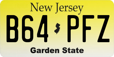NJ license plate B64PFZ