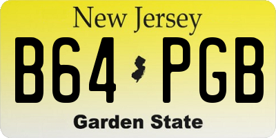 NJ license plate B64PGB