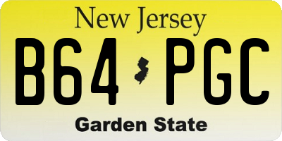 NJ license plate B64PGC