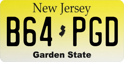 NJ license plate B64PGD