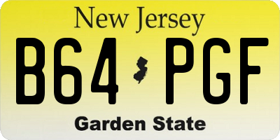NJ license plate B64PGF