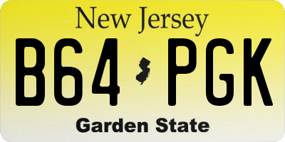 NJ license plate B64PGK