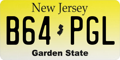 NJ license plate B64PGL