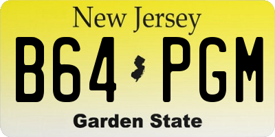 NJ license plate B64PGM
