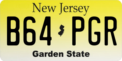 NJ license plate B64PGR