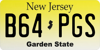 NJ license plate B64PGS
