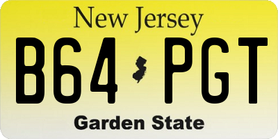 NJ license plate B64PGT