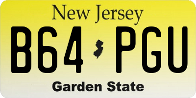NJ license plate B64PGU