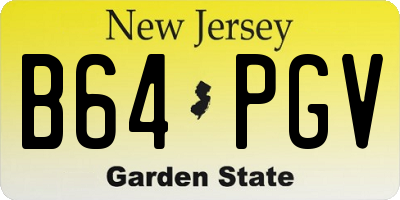 NJ license plate B64PGV