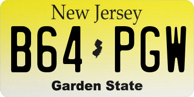 NJ license plate B64PGW