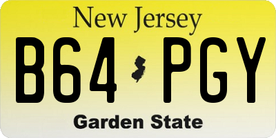 NJ license plate B64PGY