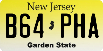 NJ license plate B64PHA