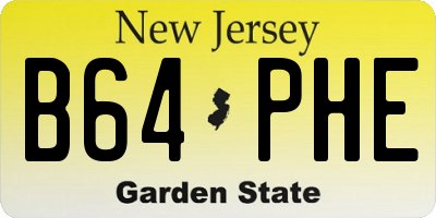NJ license plate B64PHE