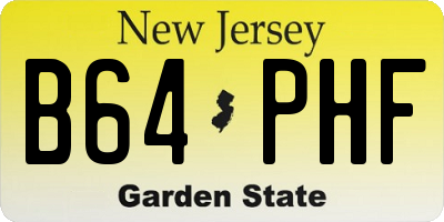 NJ license plate B64PHF