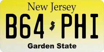 NJ license plate B64PHI