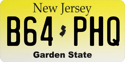 NJ license plate B64PHQ