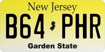 NJ license plate B64PHR