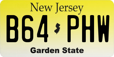NJ license plate B64PHW