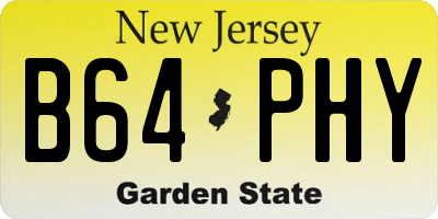 NJ license plate B64PHY