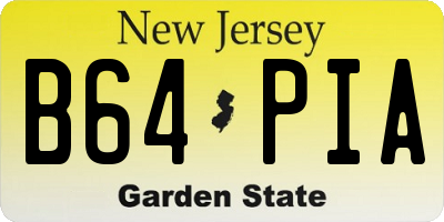 NJ license plate B64PIA