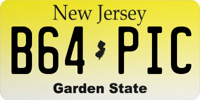 NJ license plate B64PIC
