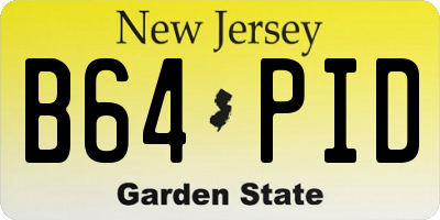 NJ license plate B64PID