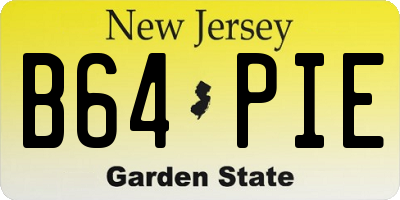 NJ license plate B64PIE