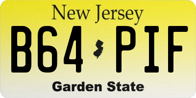 NJ license plate B64PIF