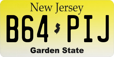 NJ license plate B64PIJ