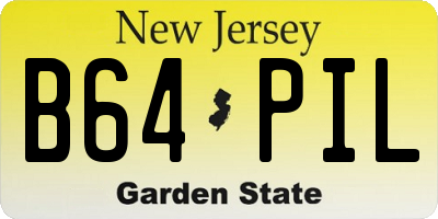 NJ license plate B64PIL