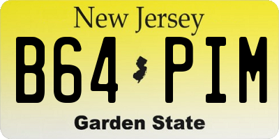NJ license plate B64PIM