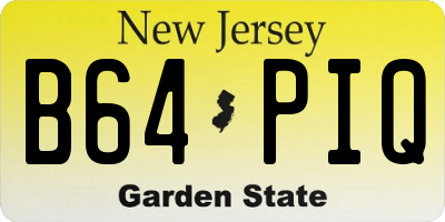 NJ license plate B64PIQ