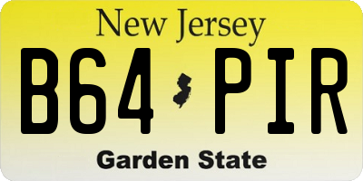 NJ license plate B64PIR