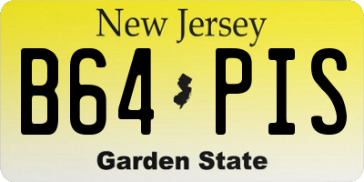 NJ license plate B64PIS