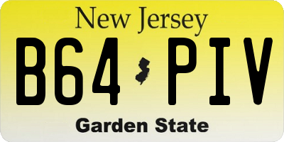 NJ license plate B64PIV
