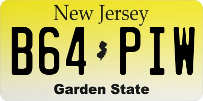 NJ license plate B64PIW