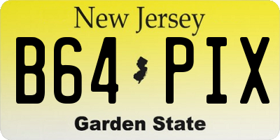 NJ license plate B64PIX