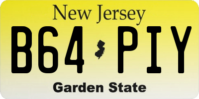 NJ license plate B64PIY