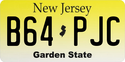 NJ license plate B64PJC