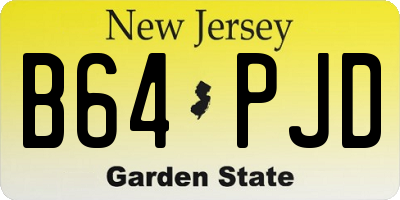 NJ license plate B64PJD